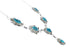 Turquoise Genuine Sterling Silver Navajo Link Necklace And Earrings Set AX127535